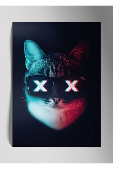 Metal Baskı Parlak Duvar Tablosu - Partycat
