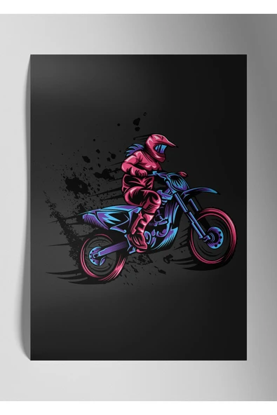 Dirtbike Motosiklet - Metal Poster Tablo
