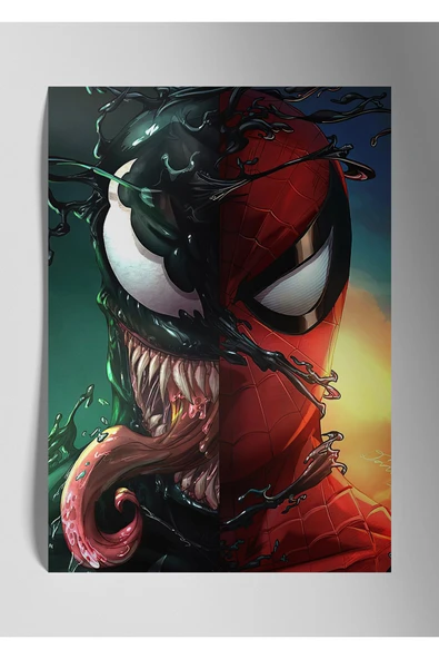 Metal Baskı Marvel Parlak Duvar Tablosu - Spiderman Venom