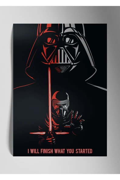 Metal Baskı Parlak Duvar Tablosu - Star Wars Darth Vader