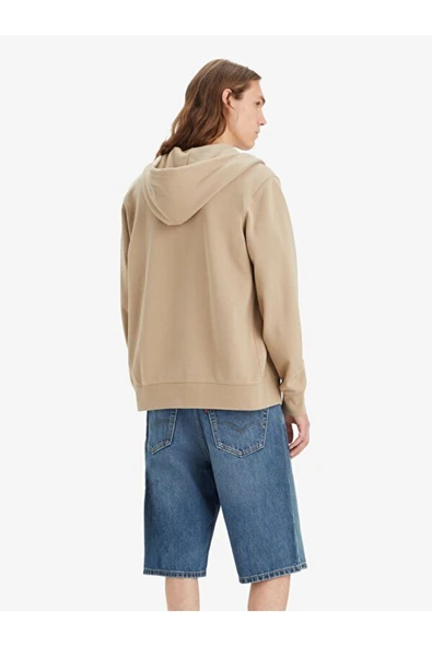 Levis Renksiz Erkek Kapüşon Normal Düz  Önden fermuarlı Sweatshirt A7770-0002 - 2