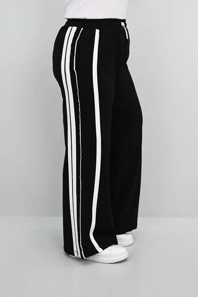 Kadın Büyük Beden Yan Şerit Detaylı Bol Paça Eşofman Altı 6339-25 - 5