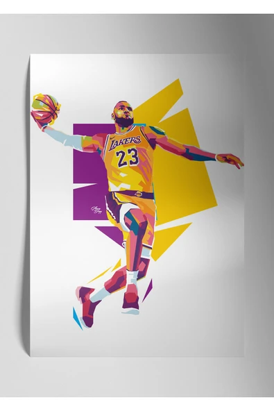 Metal Baskı Parlak Duvar Tablosu - Lebron James Lakers ürün görseli