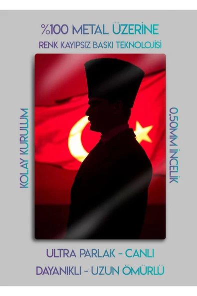 Atatürk - Dekoratif Metal Tablo - 2