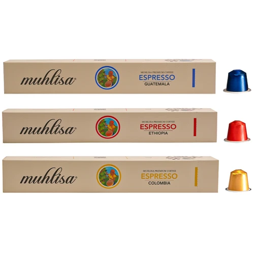 MuhMuhlisa Espresso 3 Çeşit Kapsül Kahve Seti Guatemala, Ethiopia, Colombia (30 KAPSÜL)