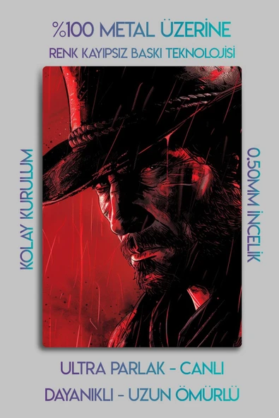 Metal Baskı Parlak Duvar Tablosu - RDR2 - Red Dead Redemption 2 - 3