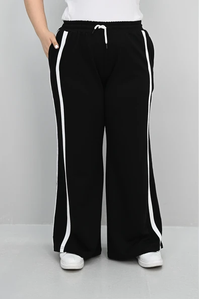 Kadın Büyük Beden Yan Şerit Detaylı Bol Paça Eşofman Altı 6339-25 - 10