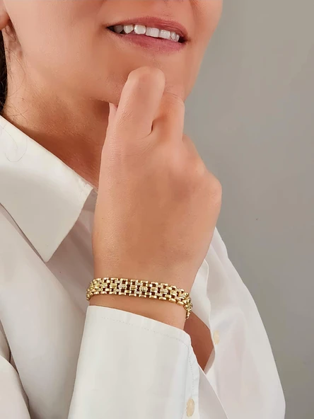 Geniş Örme Vip Serİ Çelik Bileklik - 3