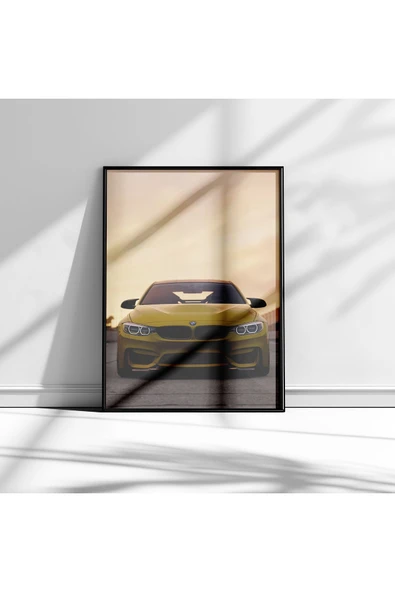 Yellow BMW - Metal Tablo - 3