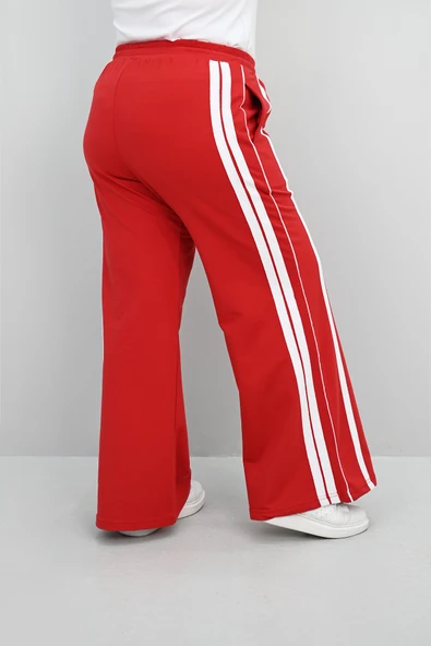 Kadın Büyük Beden Yan Şerit Detaylı Bol Paça Eşofman Altı 6339-25 - 7