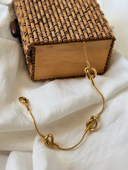 Düğüm Model Gold Renk Bileklik ürün görseli