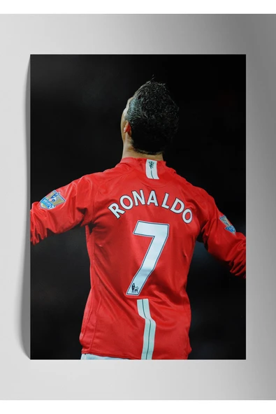 Metal Baskı Parlak Duvar Tablosu - Cristiano Ronaldo CR7