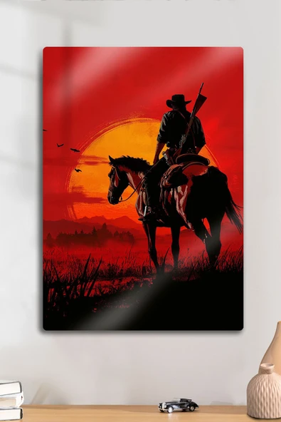 Metal Baskı Parlak Duvar Tablosu - RDR2 - Red Dead Redemption 2