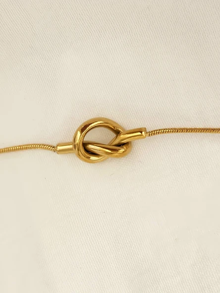 Düğüm Model Gold Renk Bileklik - Resim 2