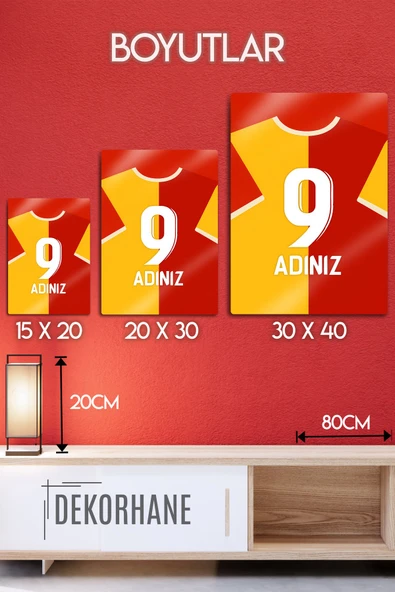 Parlak Metal Levha Üzerine - İsim Yazdırmalı Taraftar Forma, Tüm Takımlar - Resim 3