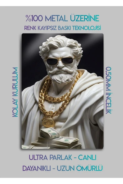 Dolar Motif Yunan Mitolojik - Metal Baskı Duvar Tablosu - 2