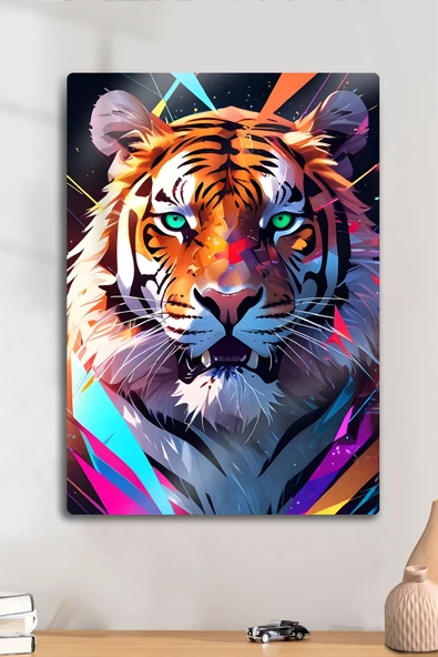 Metal Parlak Baskı - Tiger, Kaplan Dekoratif Tablo - 1