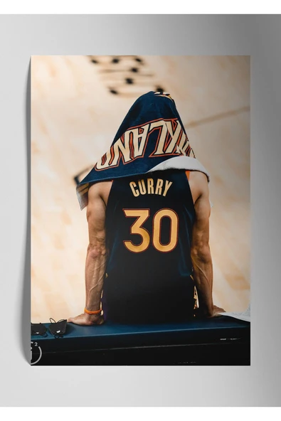 Metal Baskı Parlak Duvar Tablosu - Stephen Curry NBA