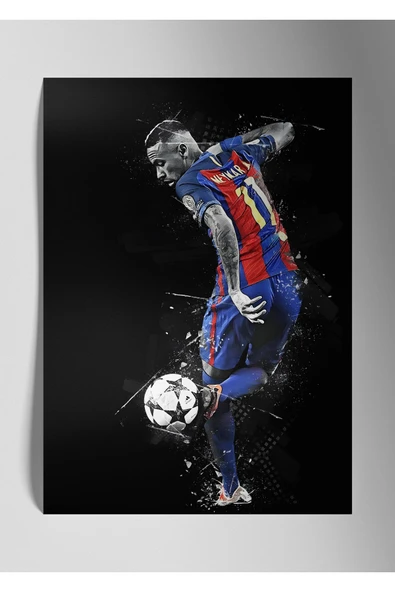 Metal Baskı Parlak Duvar Tablosu - Neymar JR