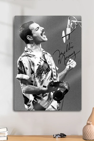 Metal Baskı - Freddie Mercury, Queen, İmzalı Bohemian Rhapsody, Dekoratif Tablo