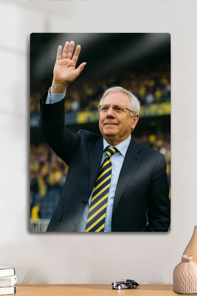 Metal Baskı - Aziz Yıldırım, Sarı Lacivert Duvar Tablosu