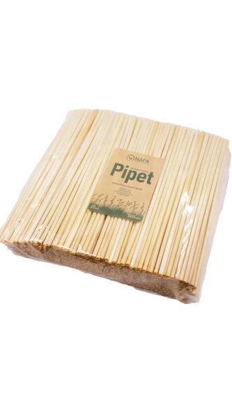 Buğday Sapından Ekolojik Pipet 20cm -500 Adet - 5