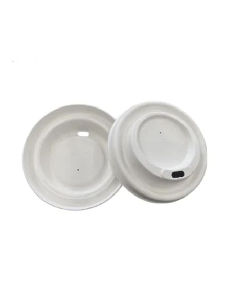 Şeker Kamışından Ekolojik Bardak Kapağı 80mm - 50 Adet - 2