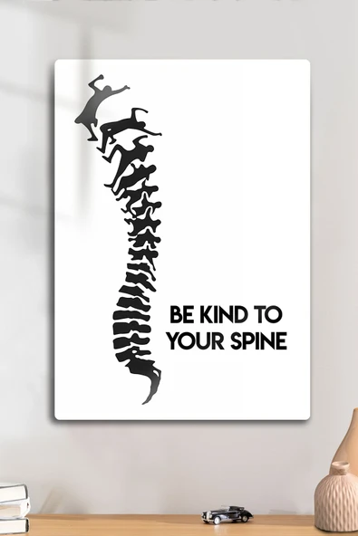Metal Baskı - Pilates, Fitness, Yoga, Omurga Sağlık Temalı, Be Kind to Your Spine Tablo