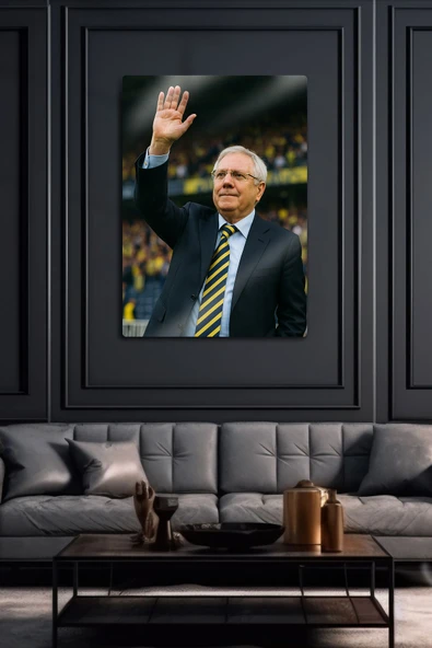 Metal Baskı - Aziz Yıldırım, Sarı Lacivert Duvar Tablosu - 3