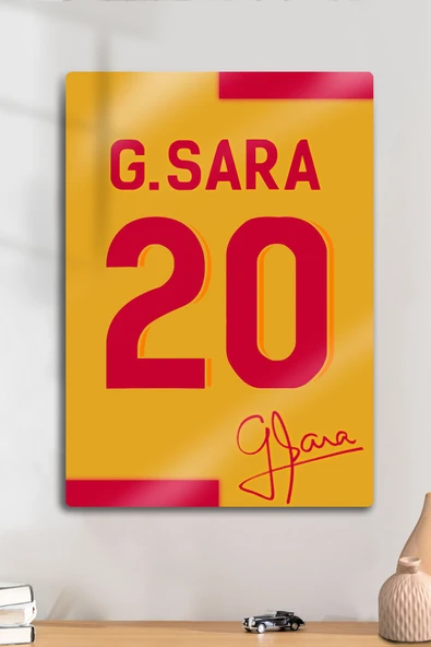 Metal Baskı - İmzalı G.Sara, Sarı Kırmızı Taraftar, Dekoratif Tablo