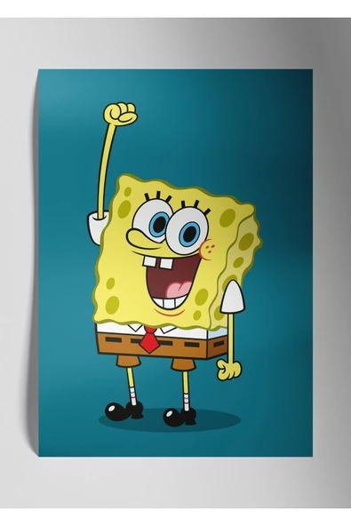 Metal Baskı Parlak Duvar Tablosu - SüngerBob - SpongeBob