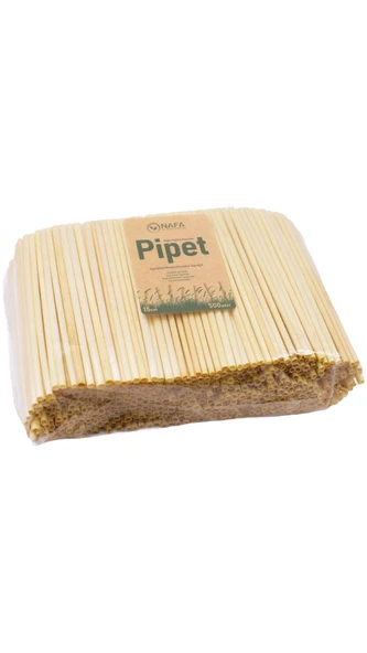 Buğday Sapından Ekolojik Pipet 15cm - 500 Adet