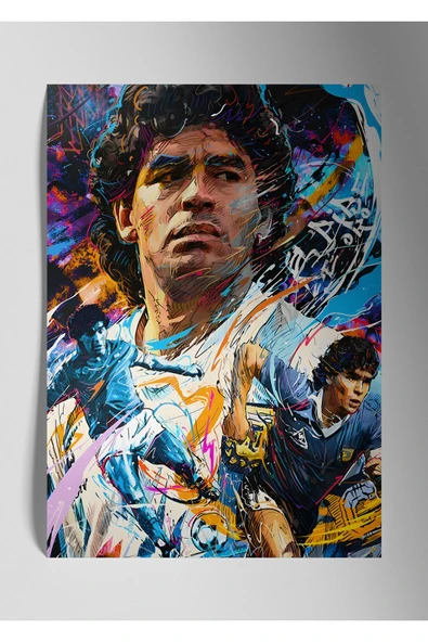 Metal Baskı Parlak Duvar Tablosu - Diego Maradona