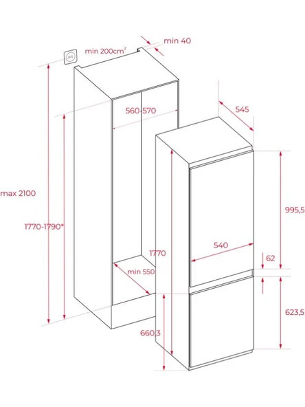 Teka RBF 73350 FI Ankastre Buzdolabı - Resim 2