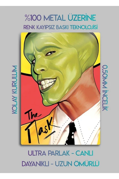 The Mask - Metal Baskı Parlak Tablo - 2