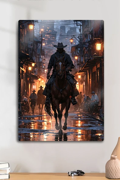 Metal Baskı - RDR2, Red Dead Redemption 2, Kovboy At - Dekoratif Tablo