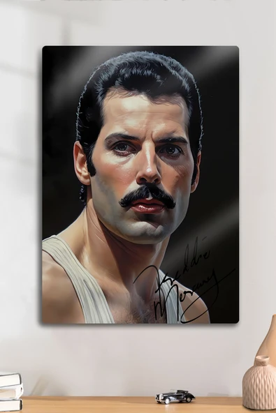 Metal Baskı - İmzalı Freddie Mercury, Queen, Bohemian Rhapsody, Dekoratif Tablo