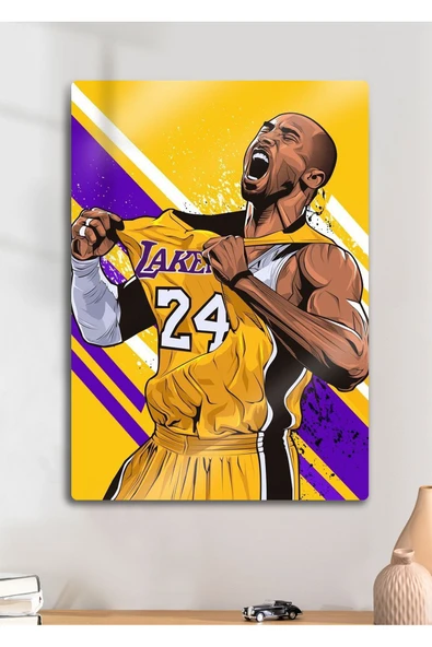 Kobe Bryan, LA Lakers - Parlak Metal Baskı Tablo