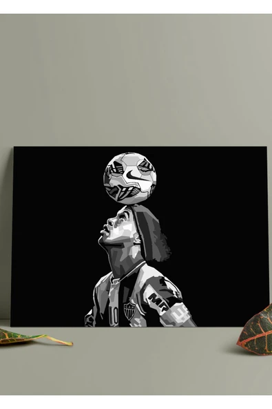 Metal Baskı Parlak Duvar Tablosu - Ronaldinho - 2