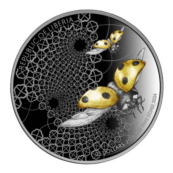 Agakulche Uğurböceği Sarı Altın Kaplama Gümüş Sikke Coin - 2