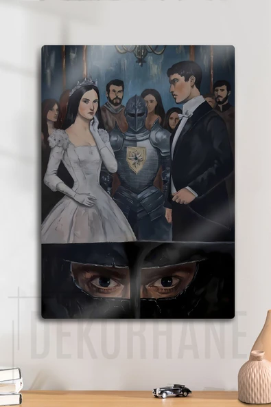 Metal Tablo - Şövalye Ve Prenses, Kalp Muhafızı, Dark Fantasy Hikaye Poster