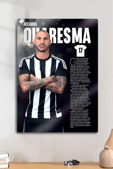 Metal Baskı, Ricardo Quaresma B.JK Bessiktas - Parlak Dekoratif Sporcu Duvar Tablosu