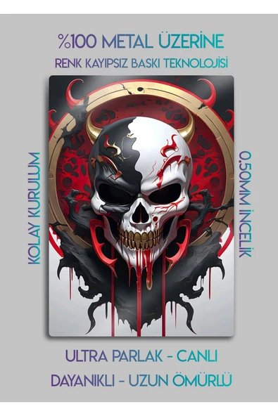 Kurukafa - Metal Duvar Tablosu - Resim 2