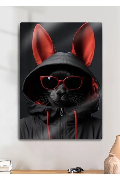 Tavşan Stilist Rabbit - Parlak Metal Tablo