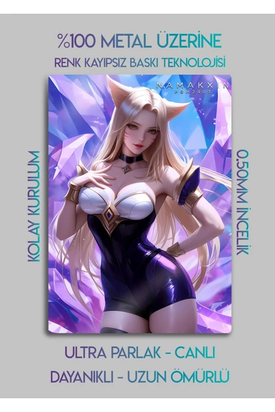 Parlak Metal Baskı Tablo, Ahrii Lol Oyun Poster Tabloları - Resim 2