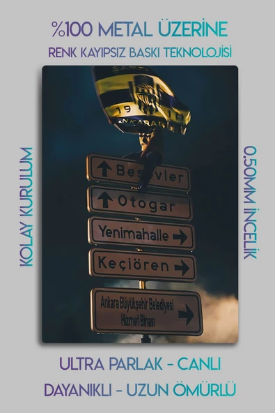 Metal Baskı - Ankara gücü, Taraftar Tablosu, İmalat-ı Harbiye, Başkent, Dekoratif Spor Tablo - Resim 2