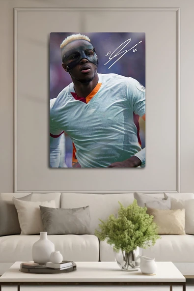 Metal Levha Üzerine - İmzalı Victor Osimhen, Taraftar Futbol Tablo, Premium Baskı - 3