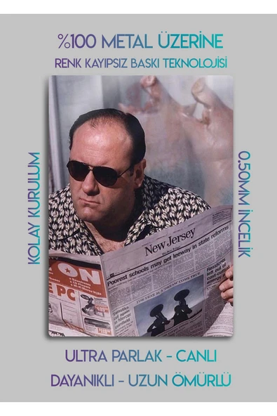 Tony Soprano, The Sopranos - Metal Baskı Parlak Tablo - Resim 2
