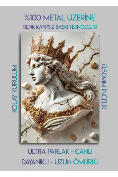 Mitolojik Yunan Kraliçe - Metal Baskı Duvar Tablosu - Resim 2