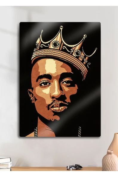 2Pac Shakur Rap - Parlak Metal Baskı Tablo
